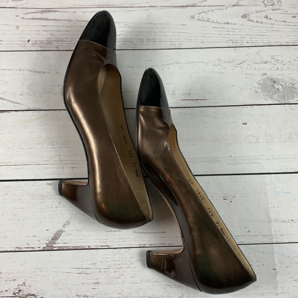 Salvatore Ferragamo vintage brown & black shoes size 8 - Picture 4 of 12